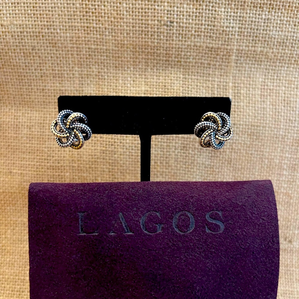 Two-Tone Love Knot Earrings